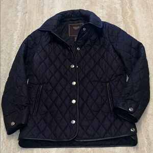 Coach Black, Quilted, Leather Trim Jacket. Like New.